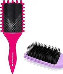 Escova Cabelo Fitagem Cachos Ondulado Finalização Profissional Raquete Wave Mechas - RJI Utilidades