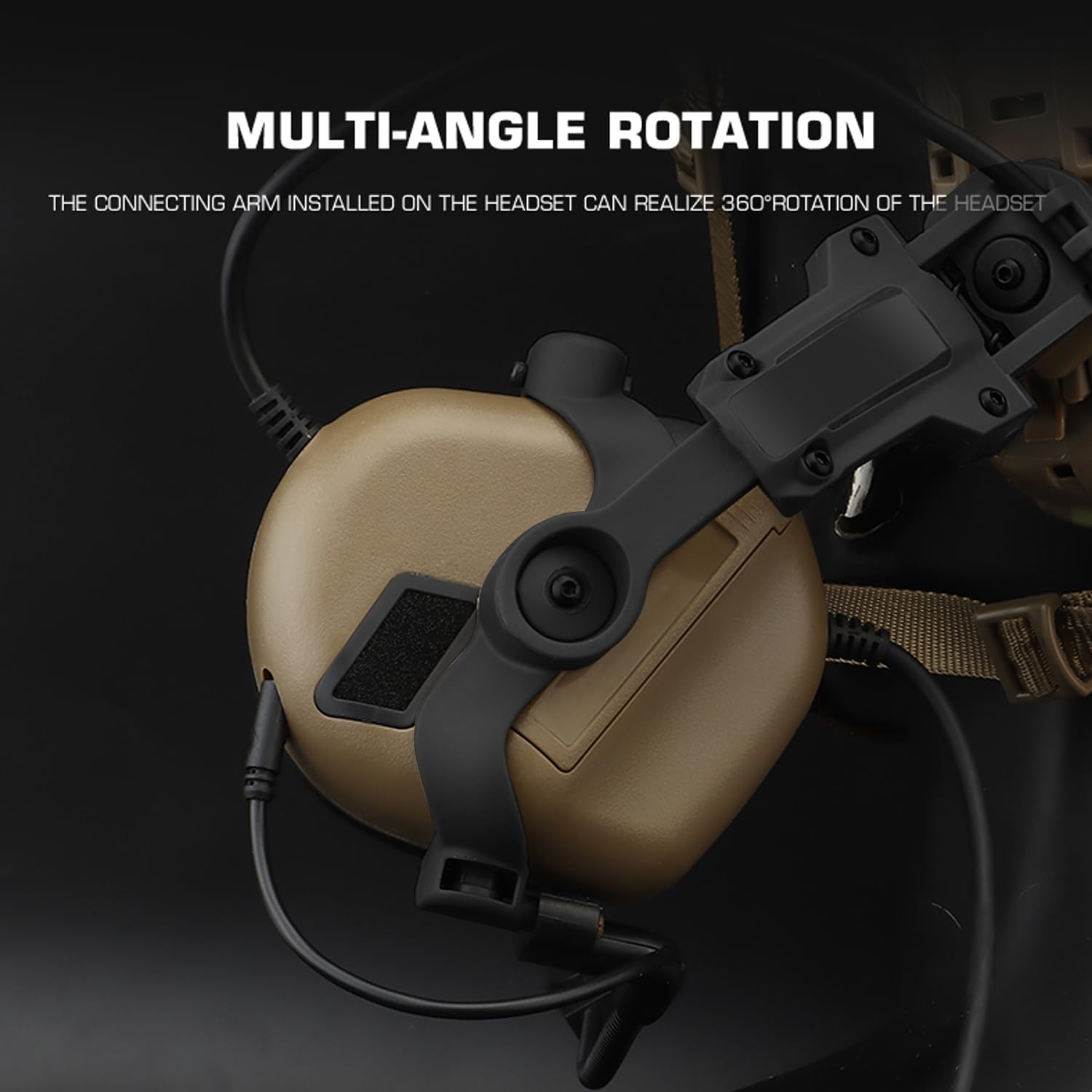 Zhongren Casque Rapide ARC Rail Adapter Tactique Pickup Headset Suspension Casque Support Multi-Angle Rotation pour Ops Core ARC & Team Wendym-Lok Rail, Support pour Casque de Chasse