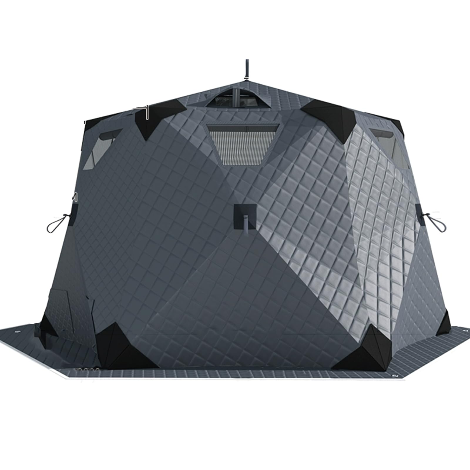 Ice Fishing Tents Ice Fishing Tent Insulated with Floor Mat,6-10 Person Pop-Up Ice House Ice Shanty