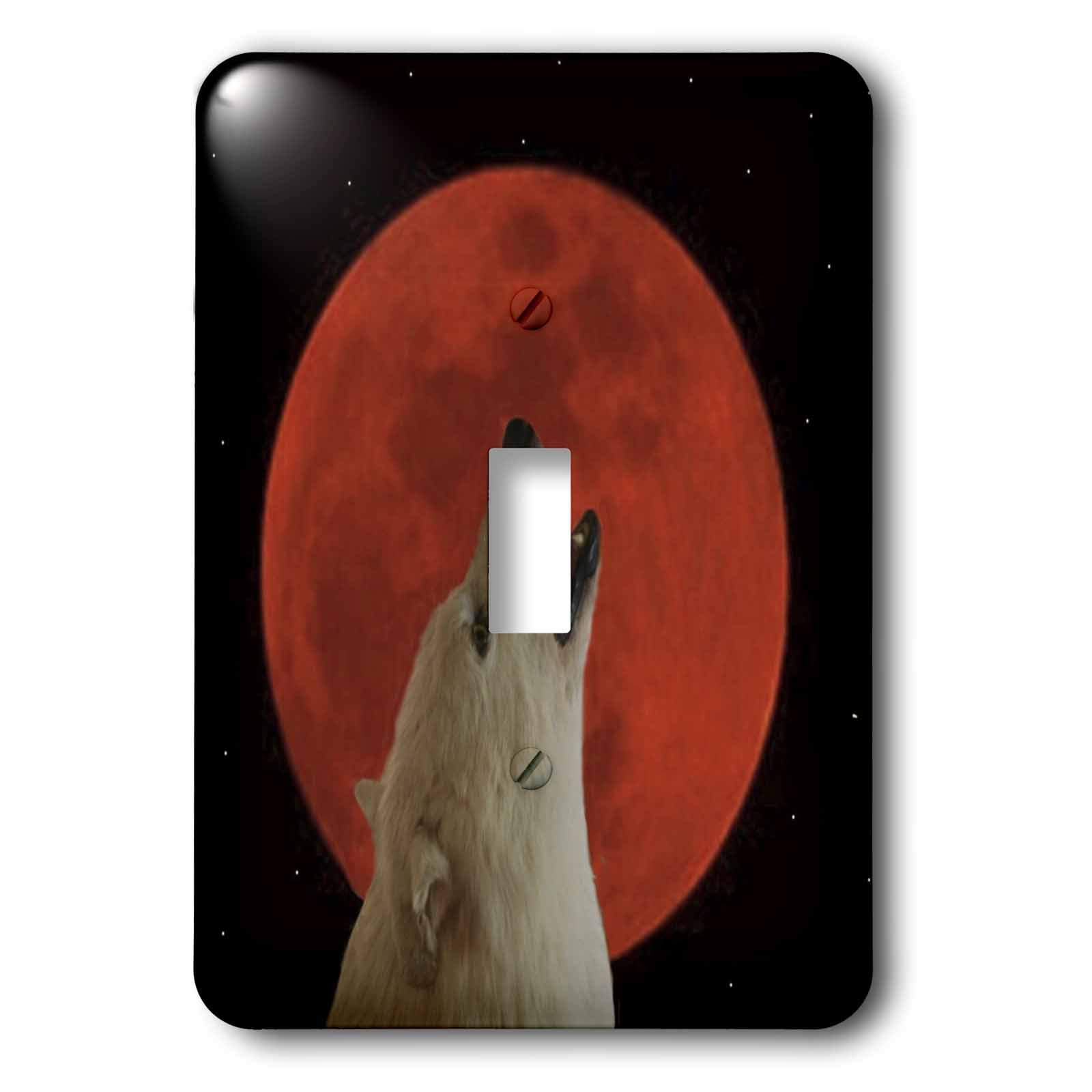 Interrupteur loup lunaire à bascule simple 3dRose Lsp_9167_1 décoration maison