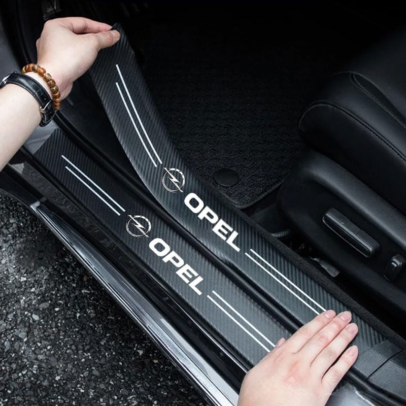 4 Stück Türschwellen Schutz Für Opel Mokka - Kohlefaser Folie Mit 3M Kleber