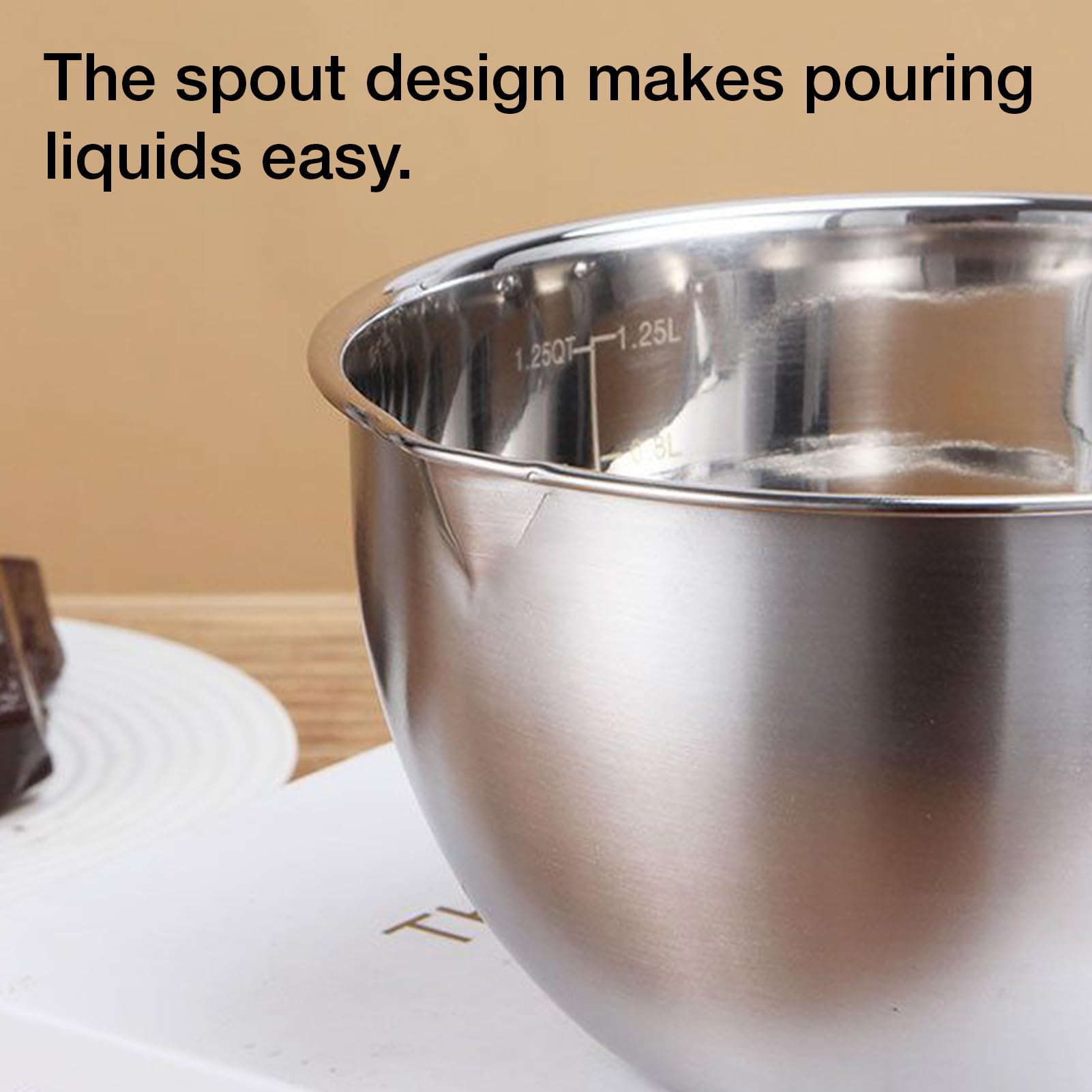 Set di ciotole per fonduta con raschietto in silicone, set di mescolatori per dessert, design preciso del contenitore riscaldante per misurare i liquidi, ideale per cuocere caramelle, salse,