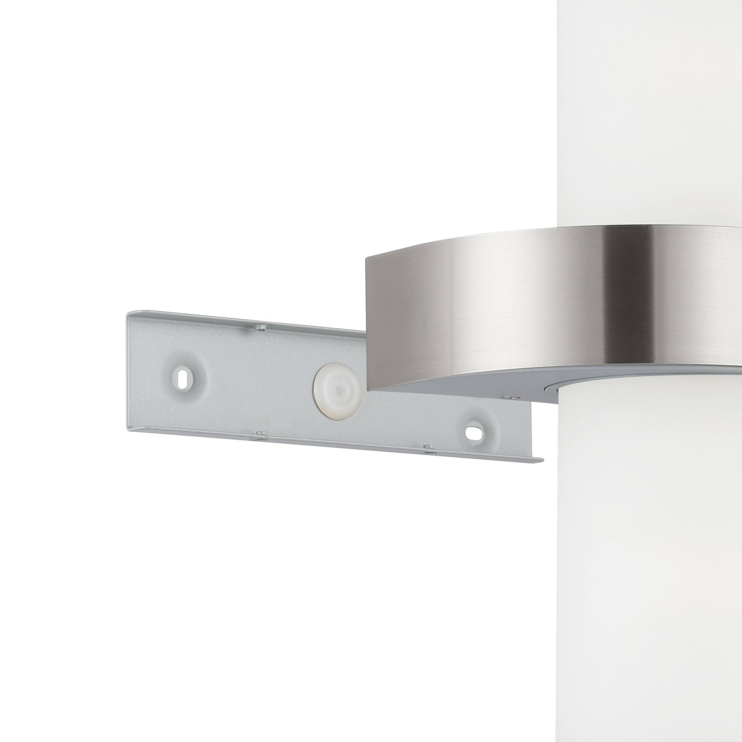 Eglo Beverly Lampada da parete per esterni, lampada da esterno a 2 | luci, applique in acciaio inox argentata e con vetro bianco satinato, attacco E27, IP44