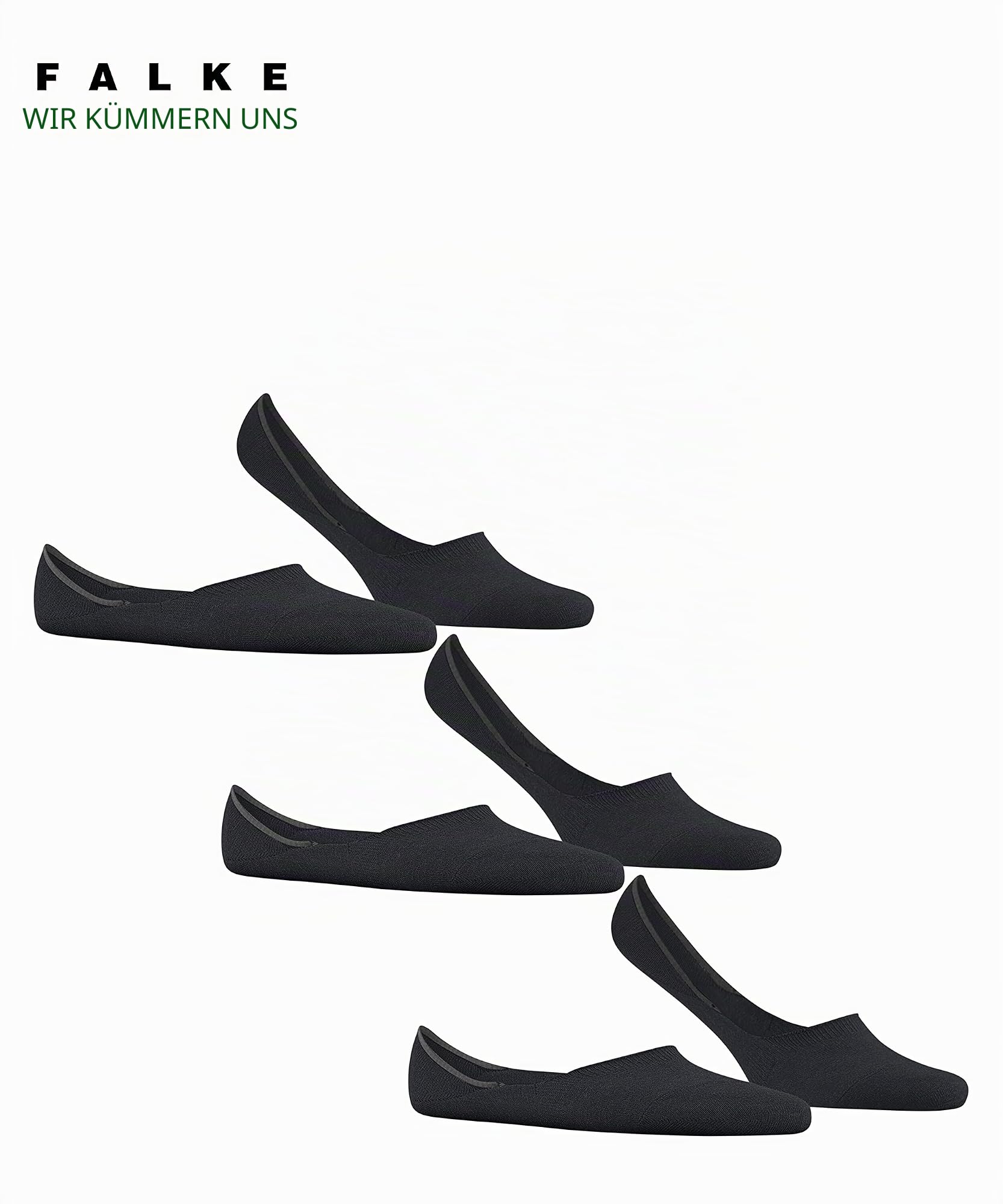 FALKE Herren Invisible Step Medium Cut 3-Pack Füßlinge atmungsaktiv nachhaltige Baumwolle Invisible weicher Rand und Silikon an der Ferse für druckfreien Sitz und besten Halt einfarbig 3 Paar