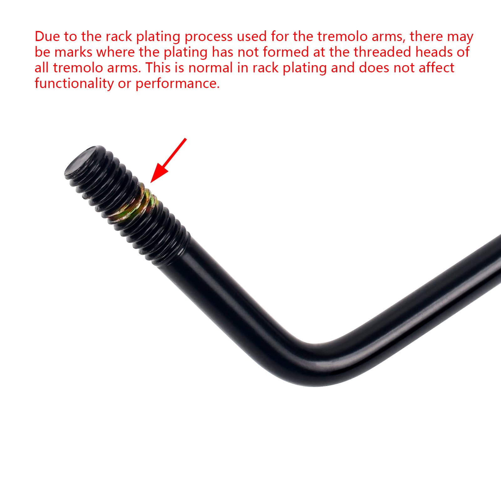 Banworks Electric Guitar Tremolo Arm Metric M6 Whammy Bar with 5.8mm (15/64") Thread for Tremolo Bridges of Squier Strat ST Guitars Made in China and Indonesia JT/YB-01 Black with Black Tip - Image 4