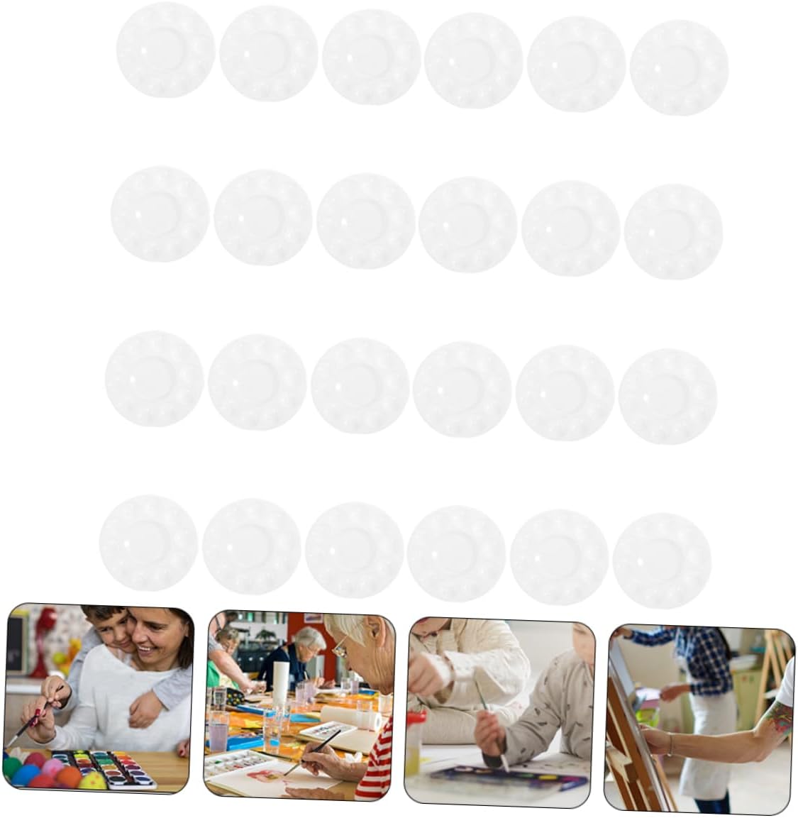 DOITOOL 24pcs Paint Pallet Pigment Mixing Plate Painting Mixing Tray for Boys and Girls Easy Storage Design