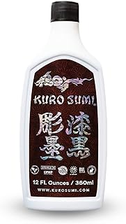Kuro Sumi - Black Outlining Tattoo Ink - Professional Tattoo Ink & Tattoo Supplies for Outlining & Shading - Skin-Safe Permanent Tattooing - Vegan (12 oz)