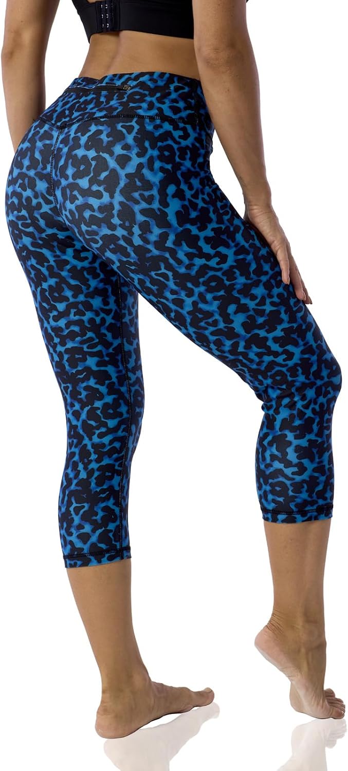 UIUO-UIPEU Pattern Printed Capri Leggings with Pockets for Women Tummy Control Workout Yoga Capris image 2