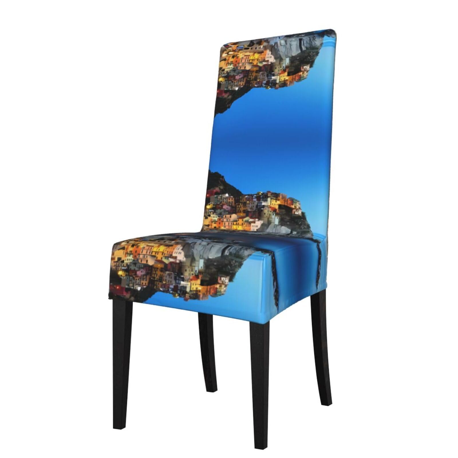 YYHWHJDE Italy Sea at Sunset Prints Protection Cover for Dining Chair – Stretchable Slipcovers for a Refreshing Dining Room Makeover