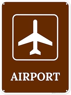 Airport Sign, 18x24 Inches, 55 mil thick HDPS (high density polystyrene), Made in USA by My Sign Center