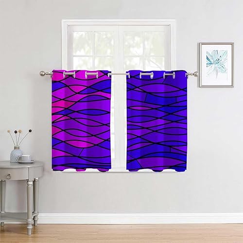 Lindas cortinas opacas para dormitorio, decoración de mosaicos morados, cortinas opacas para puerta artística, cortinas para Ventanas de Cuarto de