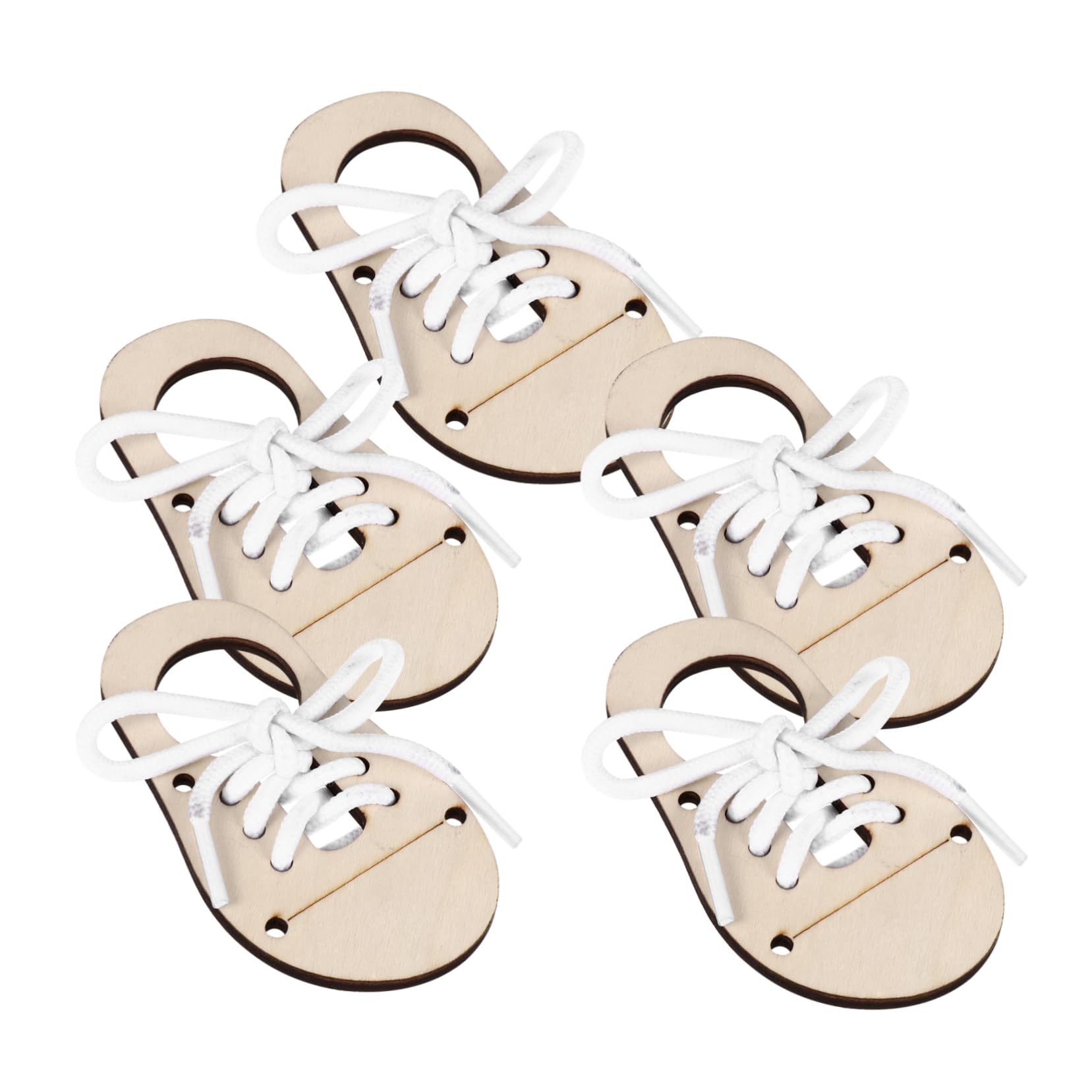 25sets Legno Non Rifinito Per Diy Forma Scarpe Corde Per Decorazioni e Graffiti Materiale Legno Naturale Per Attività Creative e Educative Per Ragazza
