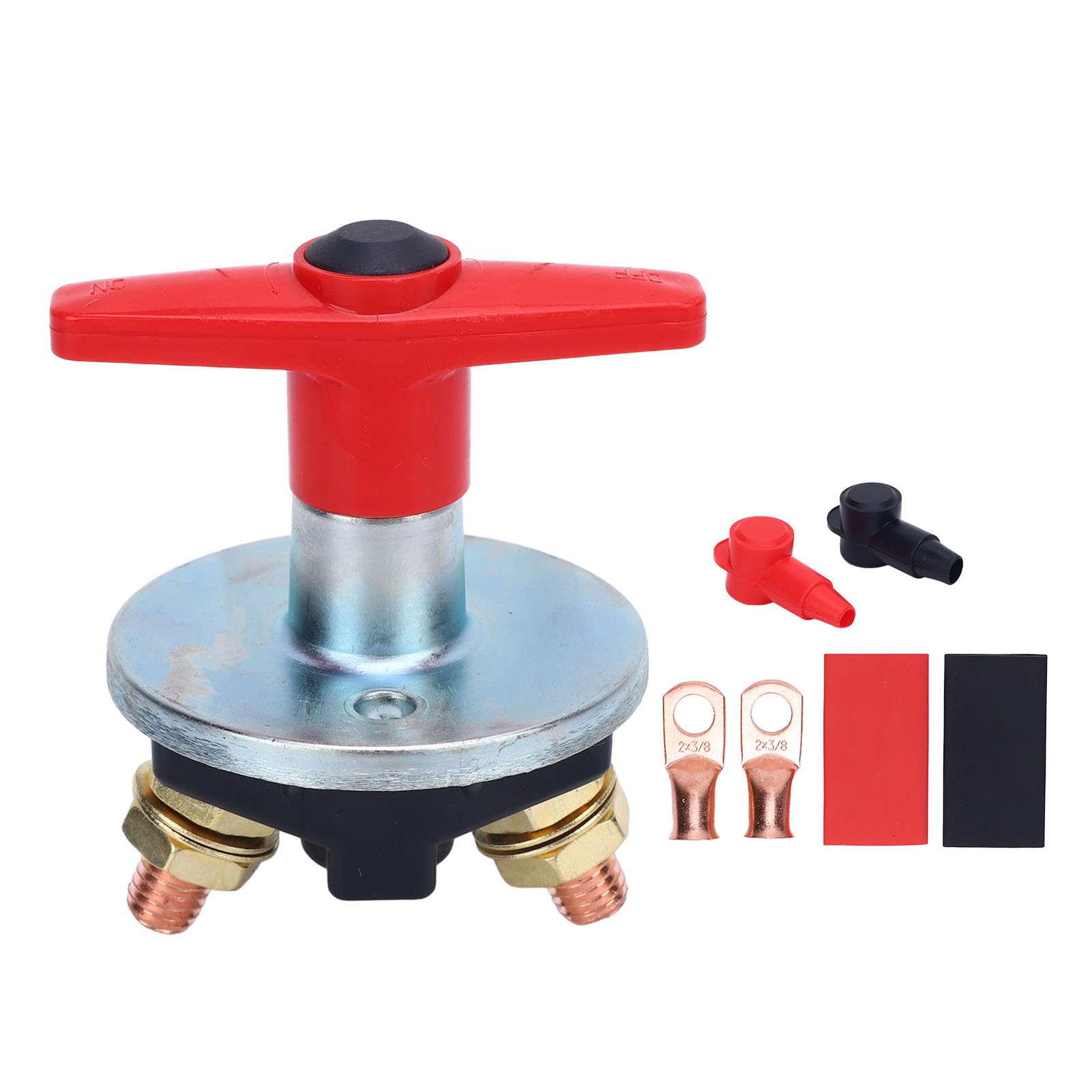 Battery Isolator Switch Kit DC 12V-60V 300A M10 Stud Battery Switch Disconnect Isolator Kit for Marine RV Terrain Vehicle