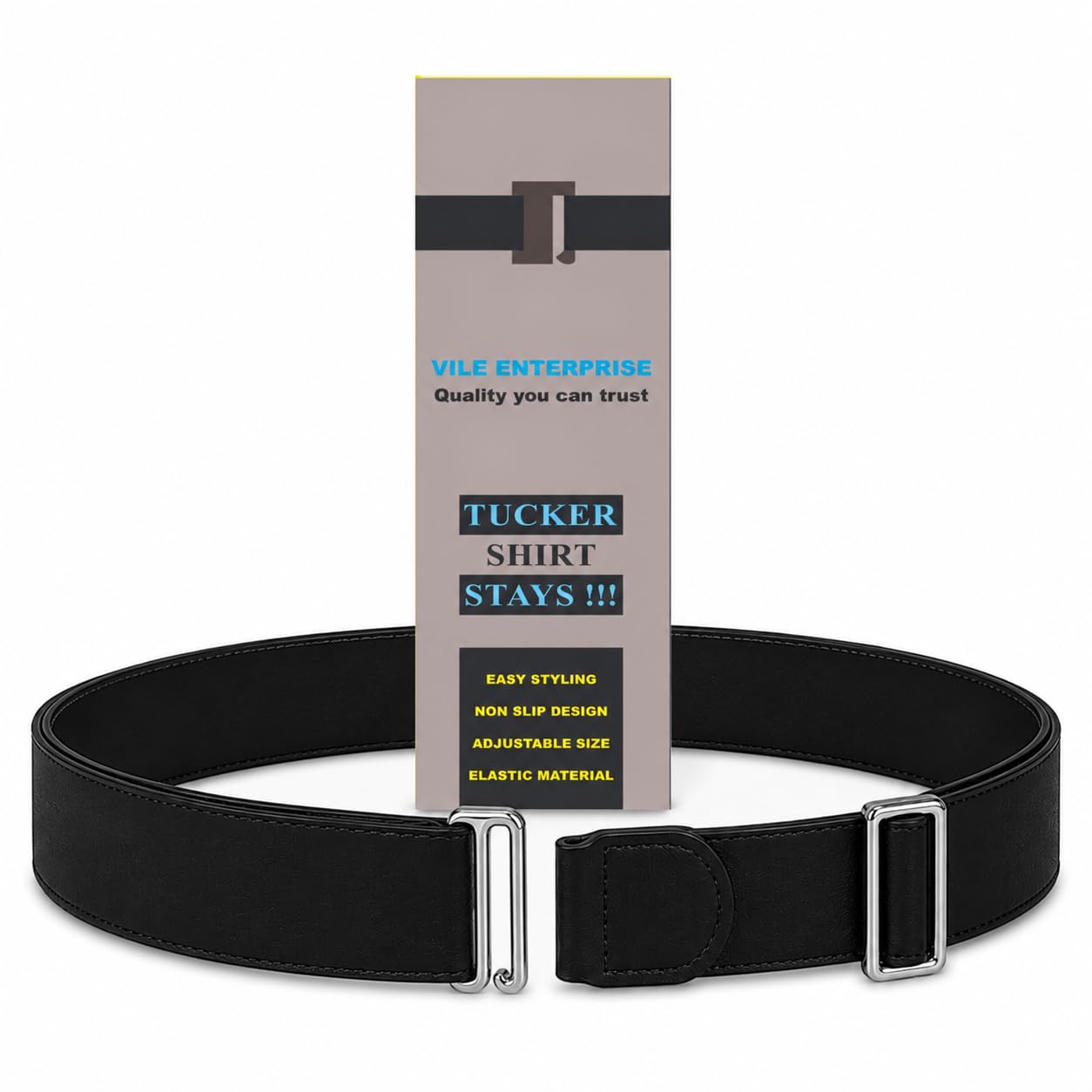 Shirt Stays Elastic Adjustable Tucker Belt For Men Women,Shirt Tucker belt strap Maximum Strech,Elastic Strecheable Belt, (unisex | black)-image-40