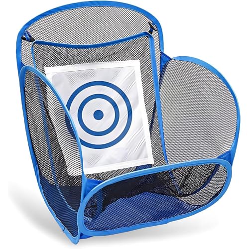 「FLYKING」ゴルフ練習ネット ゴルフ練習機具 アプローチ練習器具 屋内、ポータブル、トレーニング器具 アプローチネット ゴルフ 素振り ターゲットネット ショートアプローチ 折りたたみ収納 コンパクト 室内練習 屋内屋外練習 (ブルー)