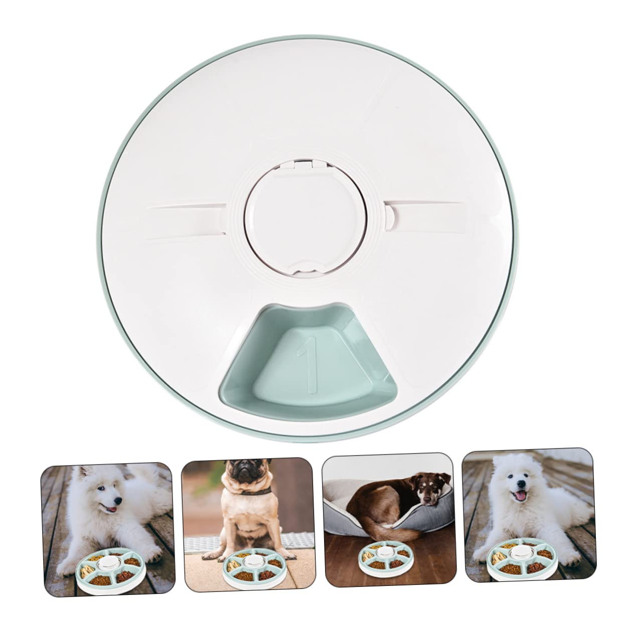 Comedero Automático para Mascotas Temporizador, Diseño Desmontable y Fácil de Limpiar, Material Abs, Adecuado para Perros y Gatos, se Puede Colocar Esquina