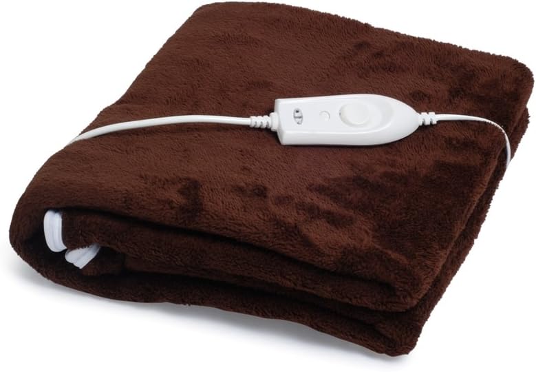 Expressions Signature Electric Bed Warmer - Electric Under Blanket - Single Bed Size (150cms x 80cms) with 3 Heat Settings & Dual Safety Feature with Over Heat Protection - Color: Brown