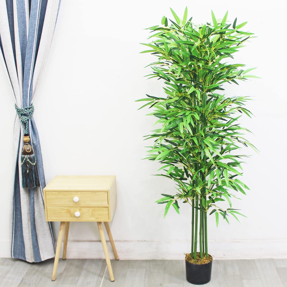 Bambou Plante Artificielle Artificiel Plastique 160cm Decovego