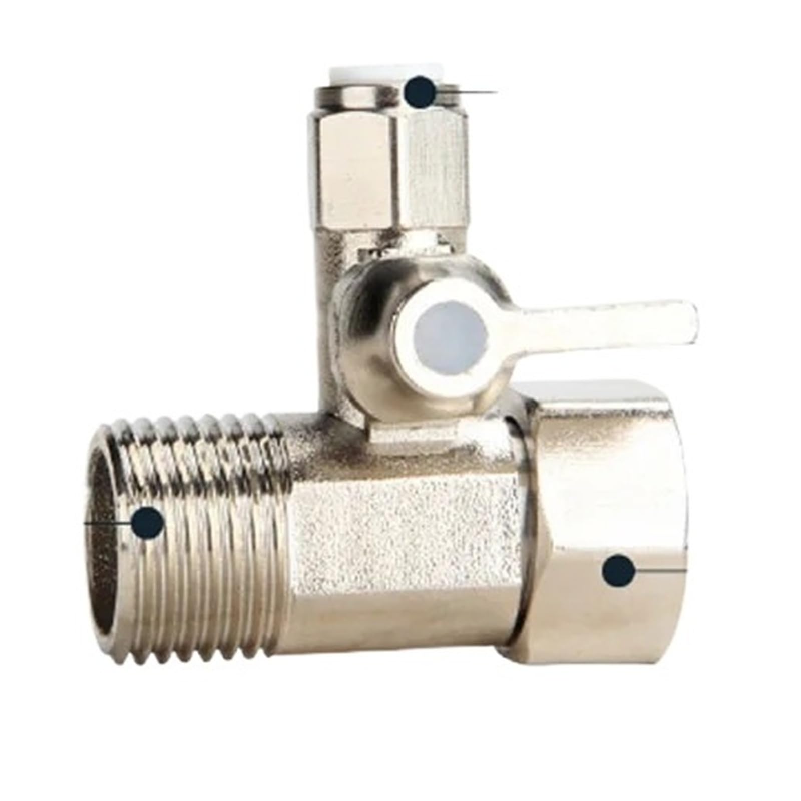 Ball Valve for Water Purifier 1/2" to 1/4" 3/8" PE Pipe Brass Alloy Plastic 3-Way Adapter Tap Connector Hardware(Brass 02)