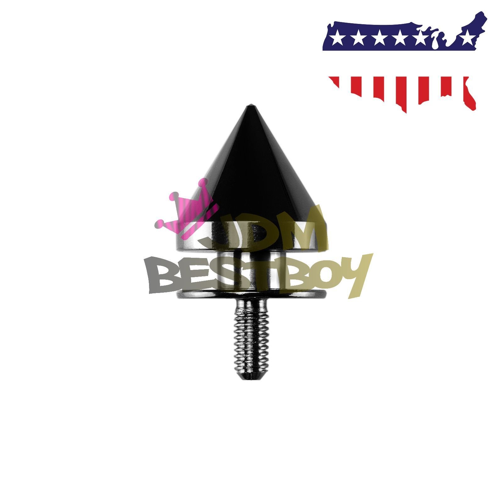 JDMBESTBOY JDM Black Spiked Quick Release Fasteners for Car Bumpers Trunk Fender Hatch Lids Kit from