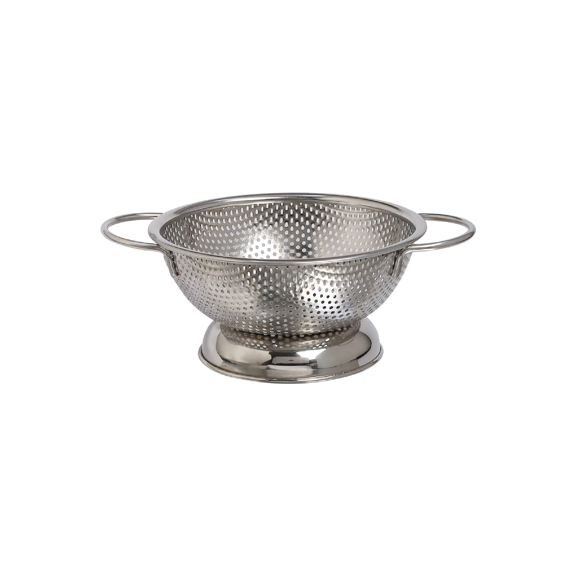 Buckingham Micro-Perforated Colander 18/8 Stainless Steel Deep Strainer Bowl with Footed Base Colander for Kitchen Pasta Spaghetti Noodles Vegetables & Fruits (16.5 cm)