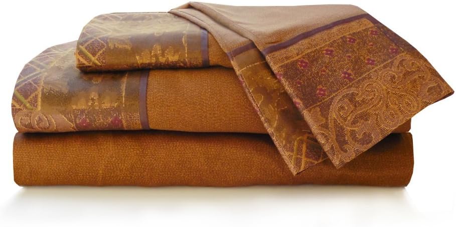 Croscill Home Fashions Galleria Sheet Set, King, Red, Patchwork