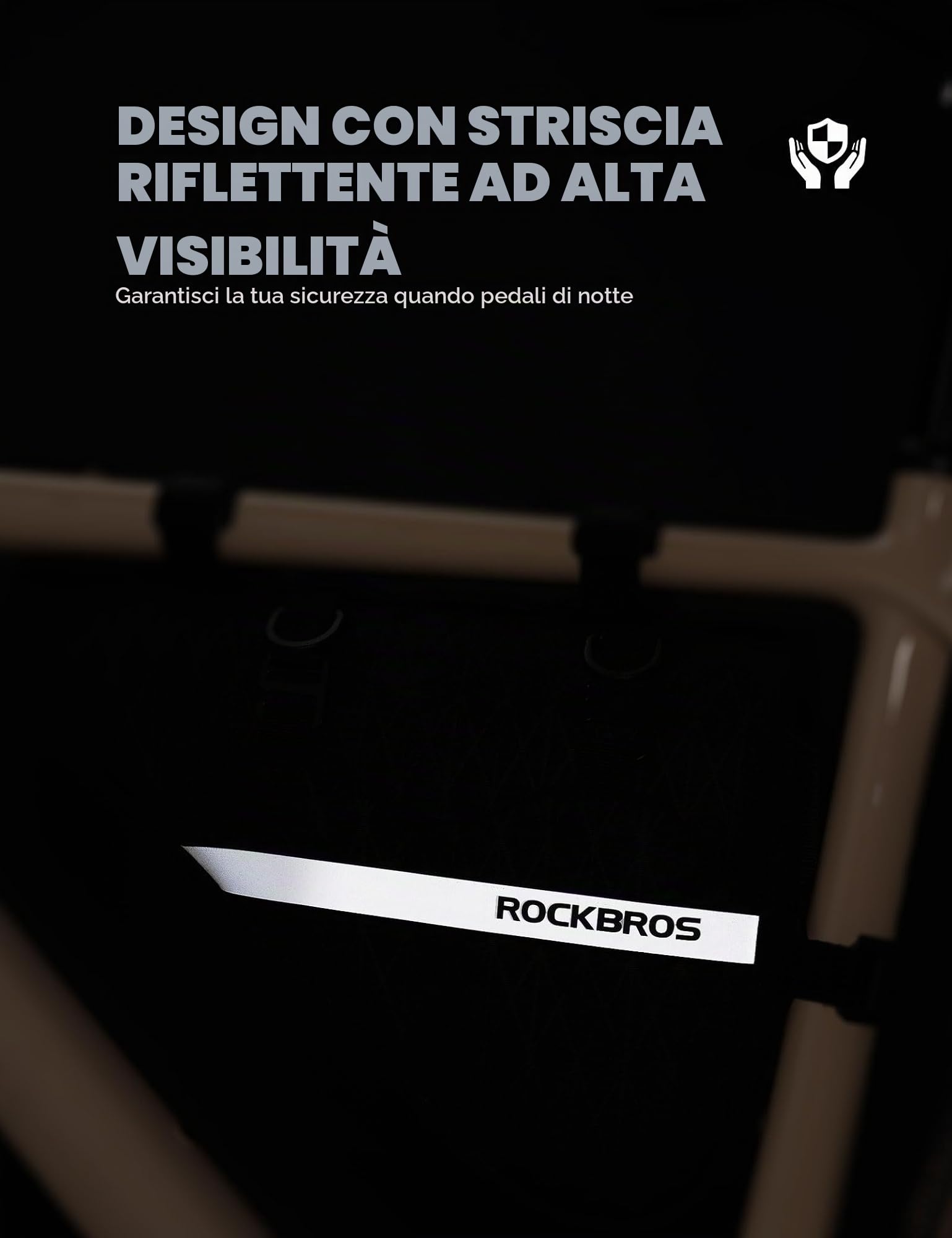ROCKBROS 2 in 1 Borsa da Telaio Triangolo, Borsa Telaio Bici, Borsa Manubrio Bicicletta, Borsa Set Ergonomica, Borsa Riflettente, Adatto per MTB Bici da Strada E-bike, Grande Capacità 1.3 L+0.7 L