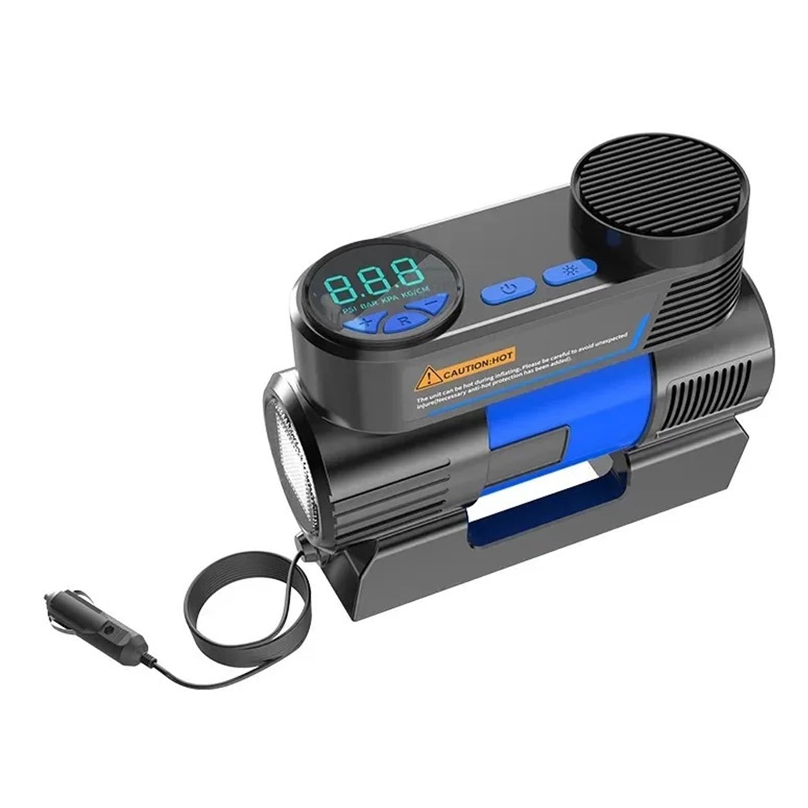 Przenośna Pompka Do Opon Samochodowych Sprężarka Powietrza DC 12V Samochodowa Z Cyfrowym Wyświetlaczem Ciśnienia 150PSI Awaryjnym Światłem LED Natychmiastowa Inflacja(Large Digital Style)