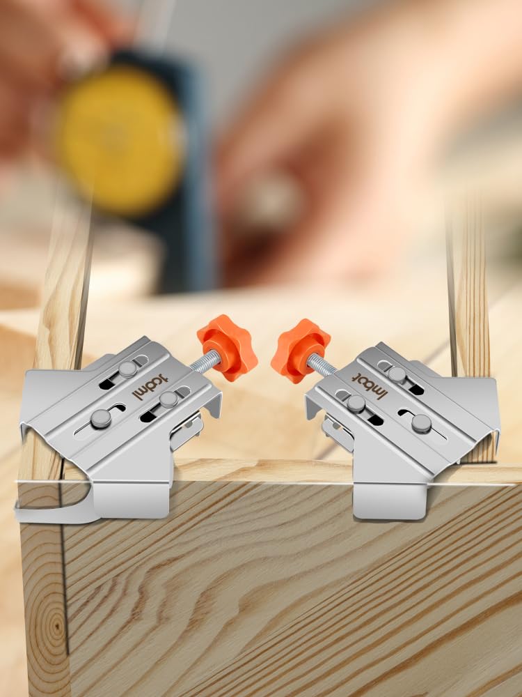 2/4Pcs Woodworking Right Angle Clamp 90 Degree Corner Clamp Open and Close Type Photo Frame Clamp Stainless Steel Multifunctional Wood Fixing Clamping Tool for Welding Furniture (2A+2B)