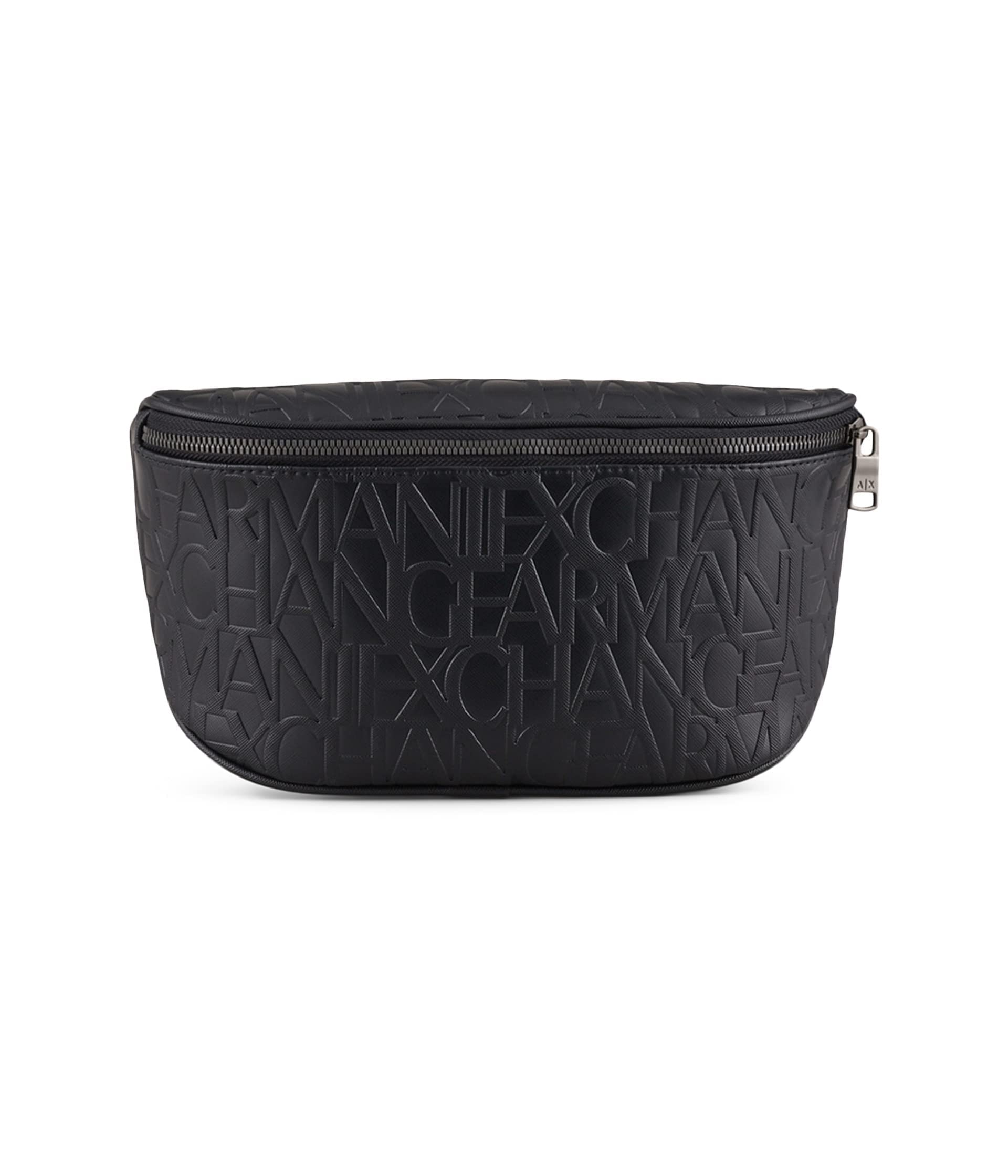 Armani Exchange Men's Essential, Jim, Embossed Monogram, Zipper Waist Bag, 20, OS