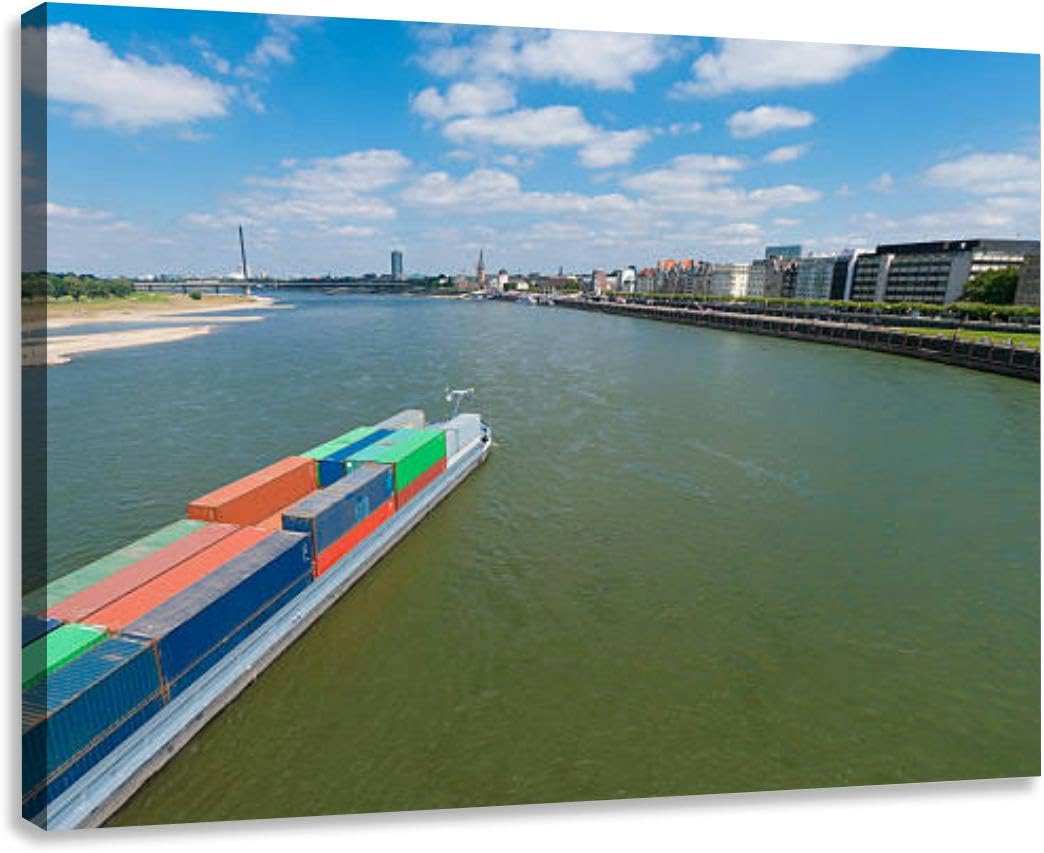 DHDHUAHU Container ship Extra Large Canvas Wall Art Decor 24x36 Framed Prints Pictures Poster Painting Artwork for Living Room Bedroom Office Bathroom