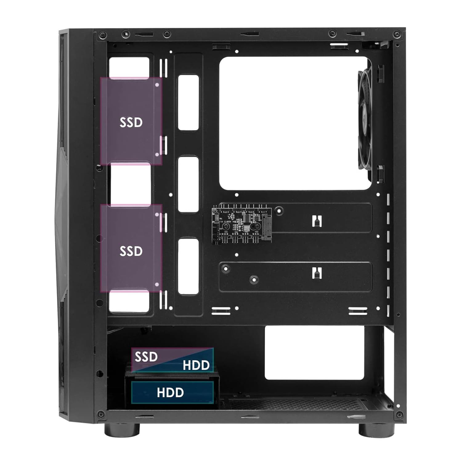 EMPIRE GAMING - Case PC da Gioco Diamond ARGB Mid-Tower ATX e ITX - Frontale con Motivo Diamond e Pareti Laterali in Vetro Temperato - 4 Ventole LED RGB Indirizzabile 120 mm - MB Sync
