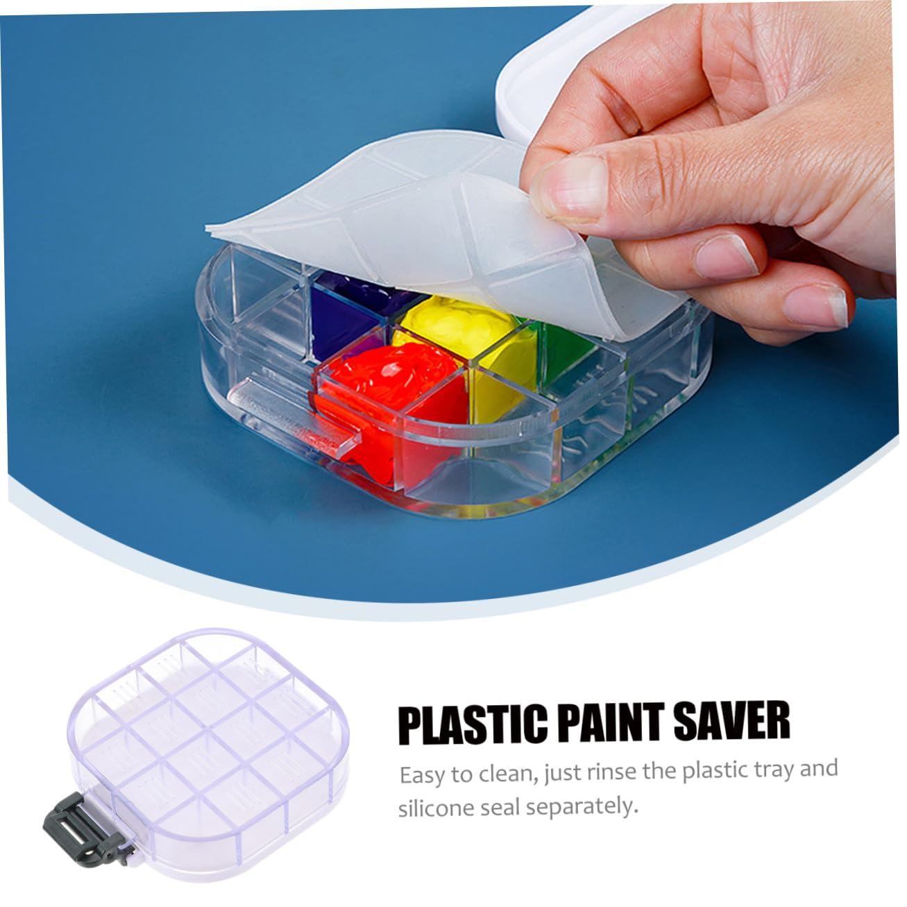 Operitacx 3pièces Boîte De Conservation De Pigments Plastique Avec Compartiments Pour Peinture Aquarelle Palette De Mélange De Couleurs Accessoire Pratique Pour Artistes