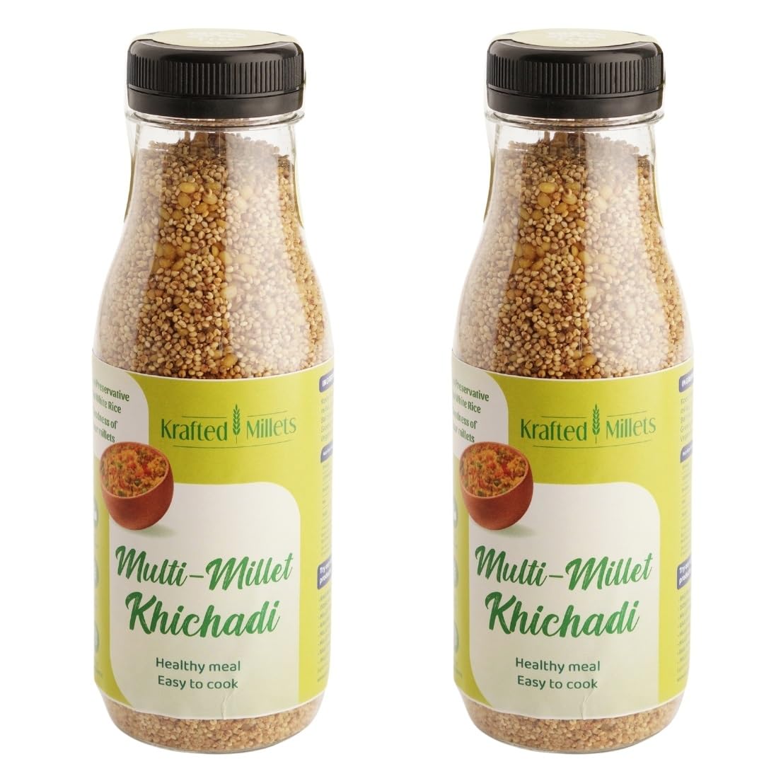 Krafted Millets Multi-Millet Khichdi - Kodo, Banyard, Foxtail & Little Millets | Gluten-Free | High Protein | Fiber Rich 450 gm (Pack of 2 Bottle, 450 gm) (B0BPRYH2JT) Amazon Price History, Amazon Price Tracker