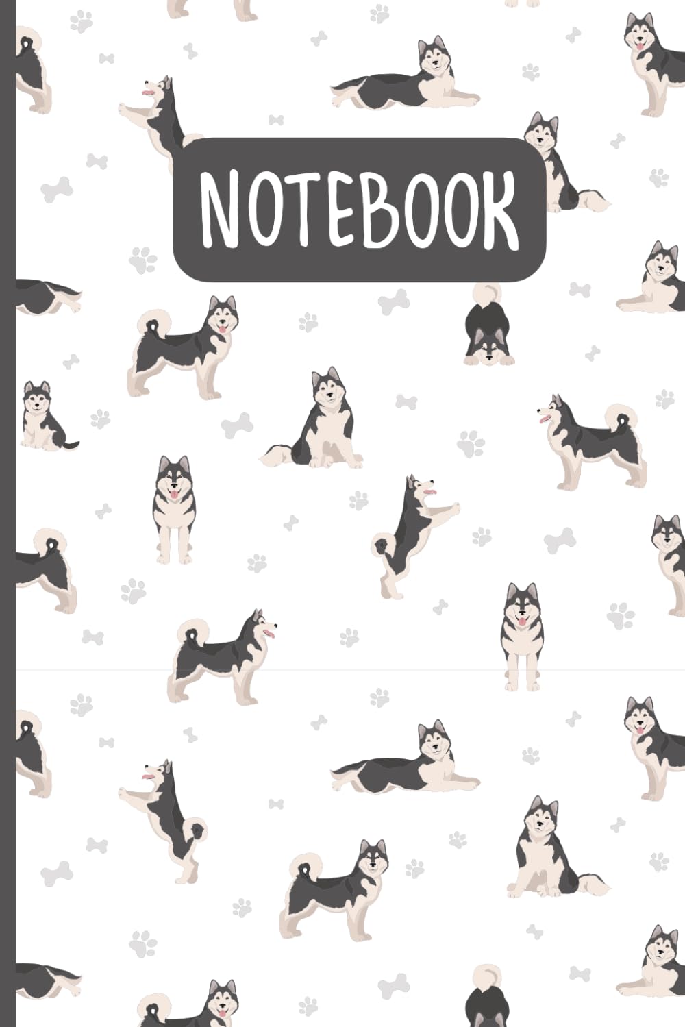 Cute Alaskan Malamute Dog: Lined Journal Notebook Alaskan Malamute Gifts for Alaskan Malamute lovers | 6" X 9" | 110 Blank Lined