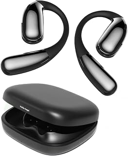 Open Ear Headphones, Bluetooth Wireless Earbuds with Built-in Mic, Secure Comfortable Fit, Sweat-Resistant Sports Headphones for Running, Workout, Cycling & Everyday Wear, Long Battery Life