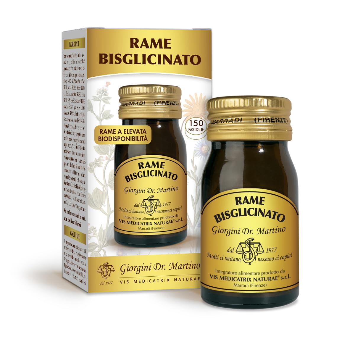 RAME BISGLICINATO pastiglie - 30 g (Integratore di rame bisglicinato ad elevata biodisponibilità - 150 dosi da 1 pastiglia, 5 MESI di SCORTA)