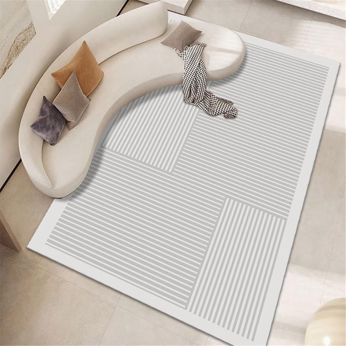 Tapis chambre bébé garçon gris 140x200cm pour décoration salon