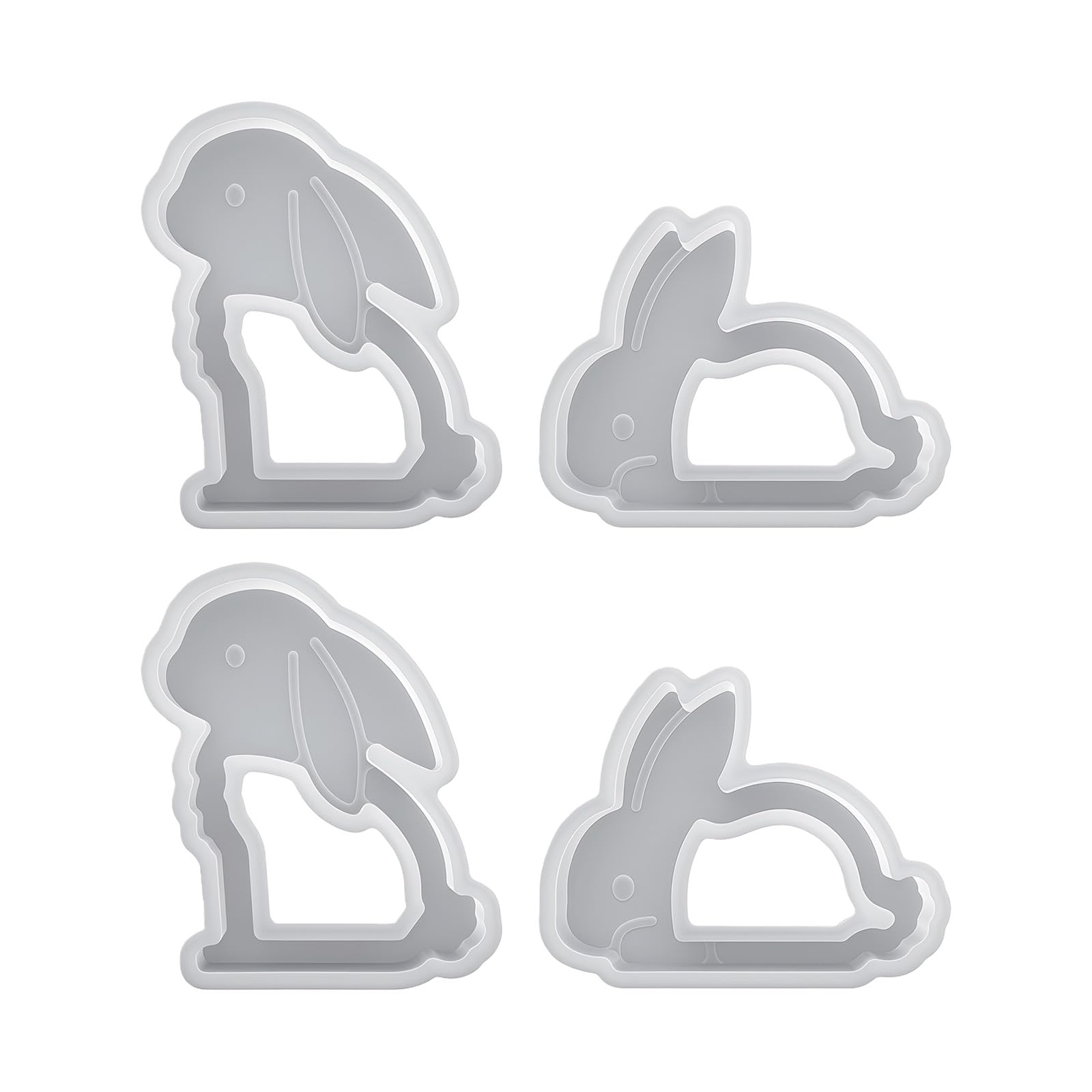 Jazuaiao 2Pcs Silicone Rabbits Hollow Mold for Artistic Holders and Home Decors Multiple Craft Applications Craft Mold