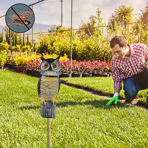 Señuelo de plástico con cuernos para ahuyentar pájaros en huertos familiares y patios 7