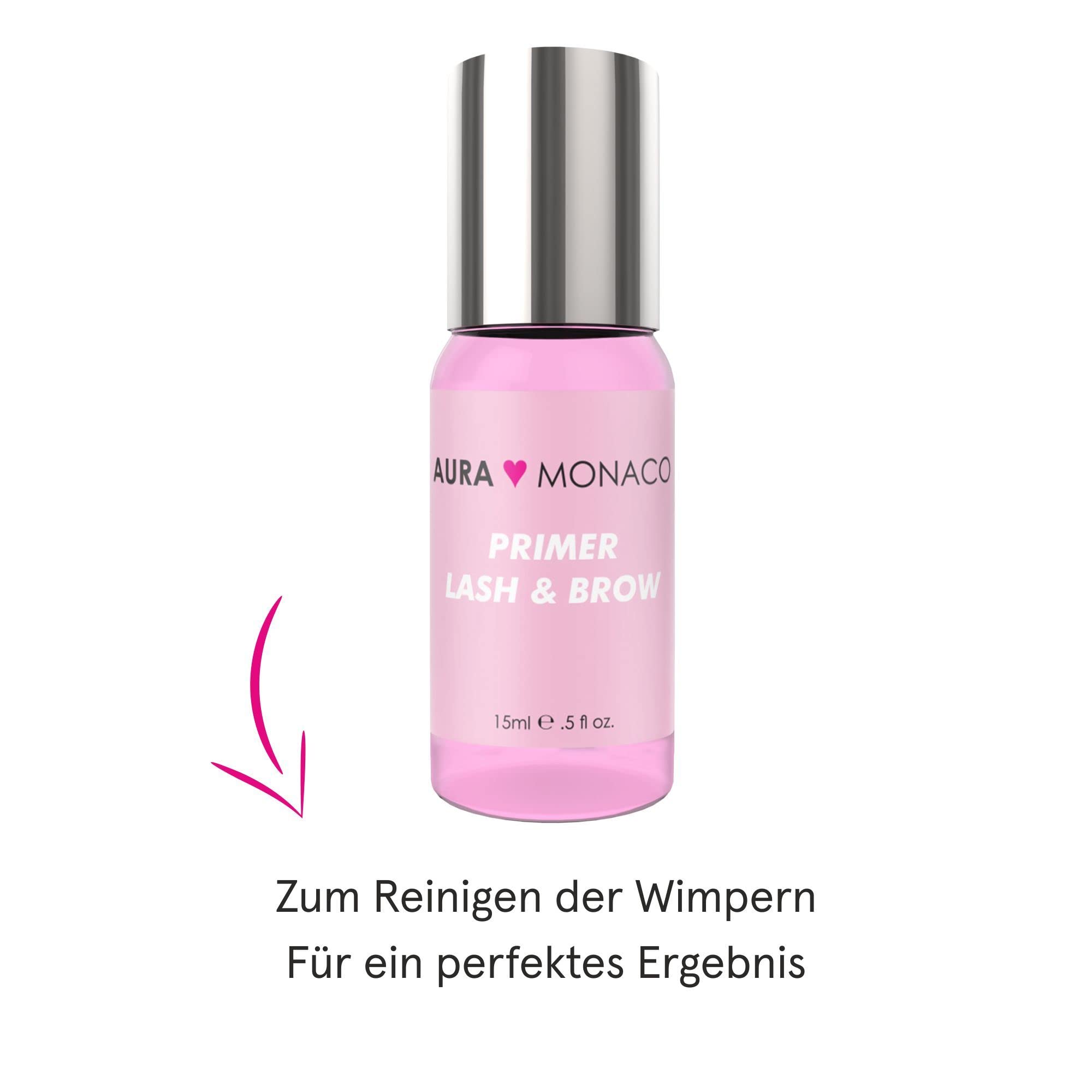 AURA Monaco | Wimpernlifting Set & Lash Lift Kit 'Pro' – Profi-Set mit veganen Lifting-Lotions, Primer, Kleber, Kollagen & Keratin – für bis zu 50 Behandlungen
