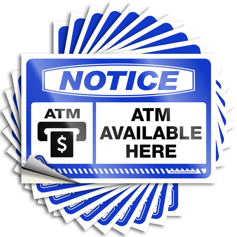 Funny Sticker Country Custom Stickers, Garage Waterproof Notice ATM Available Here for Hydro Flask | Lover Vinyl Decals for Long Holiday Gift(8X12CM)