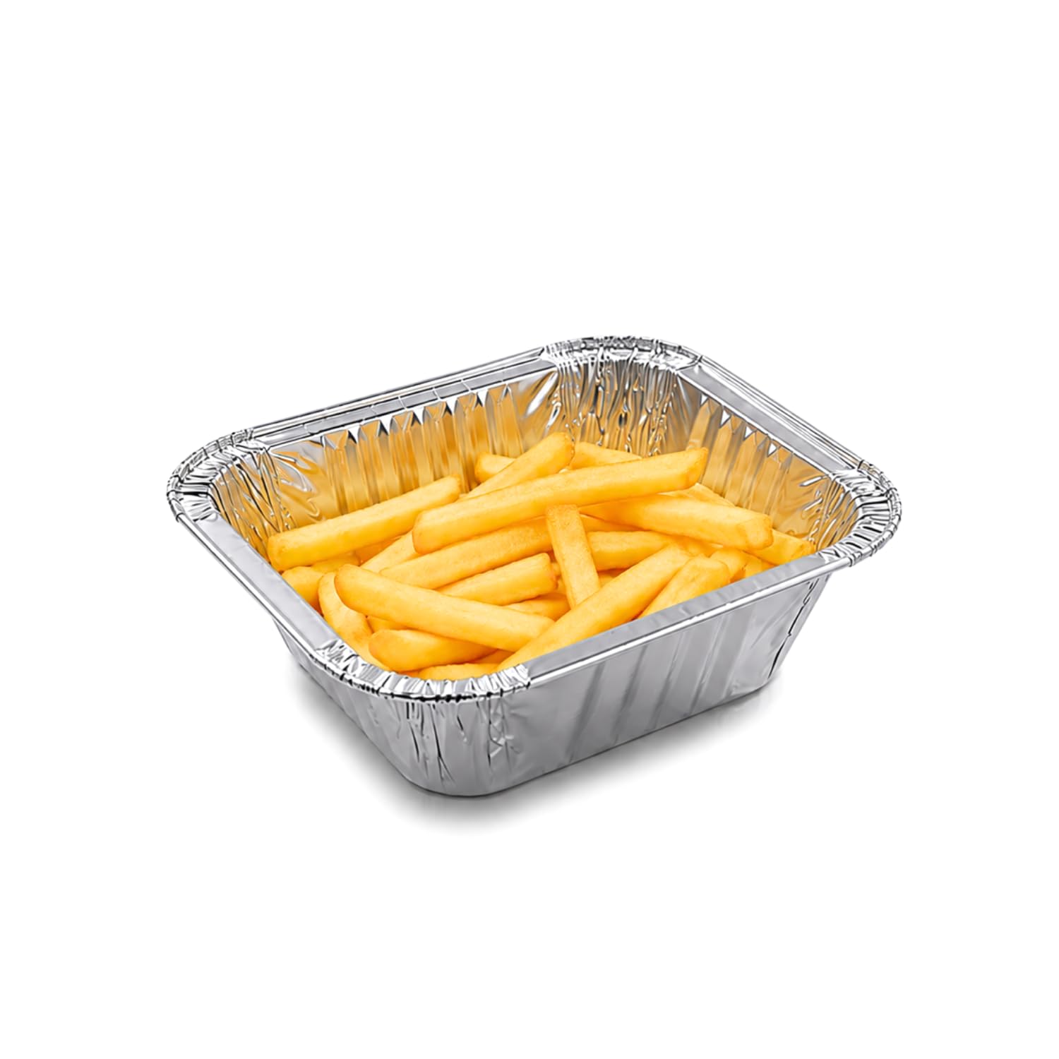 VIRSUS 500 Vaschette in Alluminio 1 Porzione R10G Rettangolari Argentate per Alimenti vaschette USA e Getta, perfette per teglie in Alluminio per Takeaway