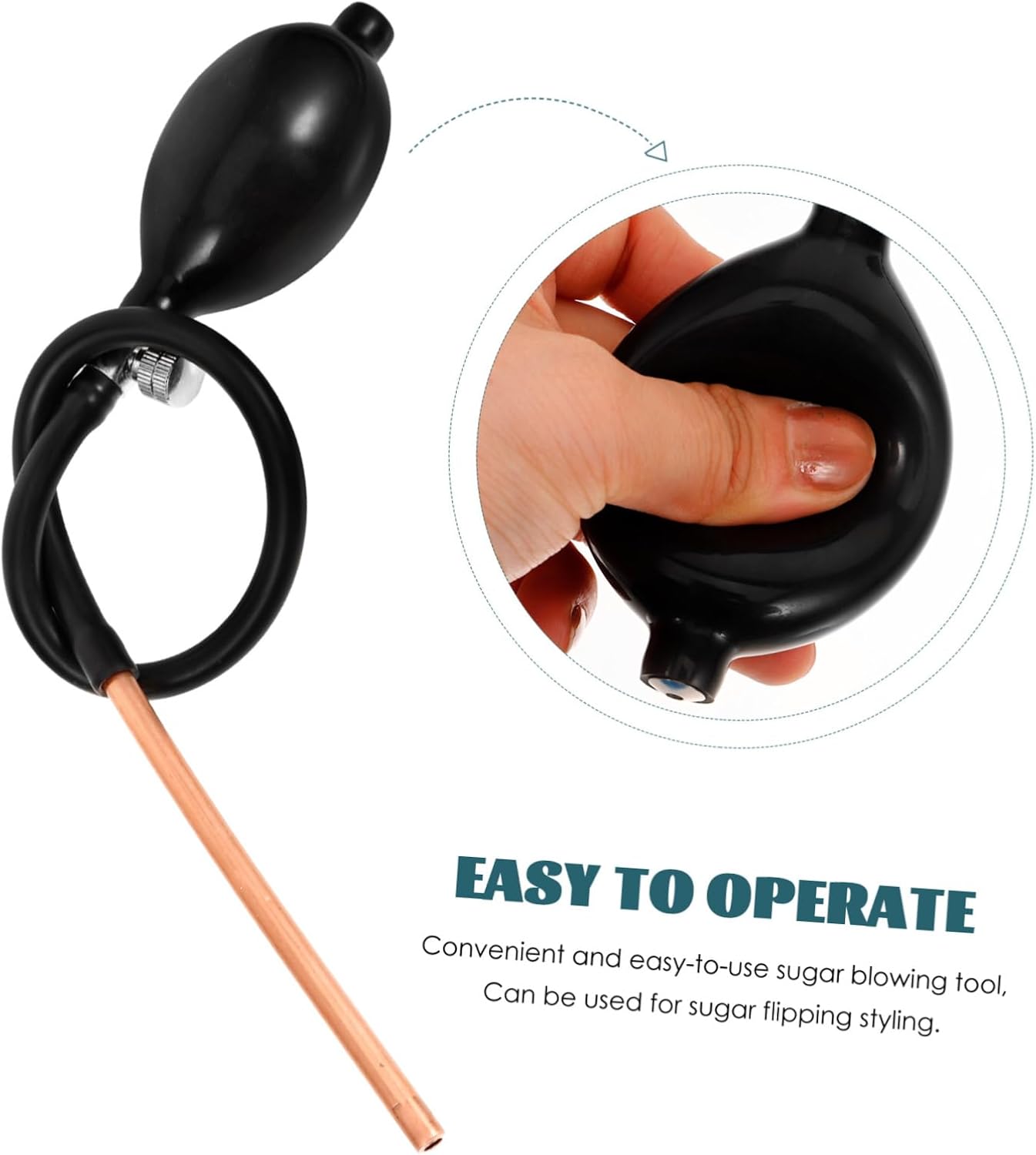 5pcs Plastic Sugar Blowing Pump Tool for Fondant Art and Reusable Candy Blowing Equipment for Beginners and Professionals for Sugar Craft Creations