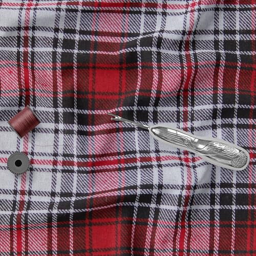 Image of BIGREAMS Premium 100% Cotton Checkered Unstitched Shirt Fabric For Men's - 0% Color Fade, Summer Shirt Piece, Breathable Fabric, 150 CM WIDE