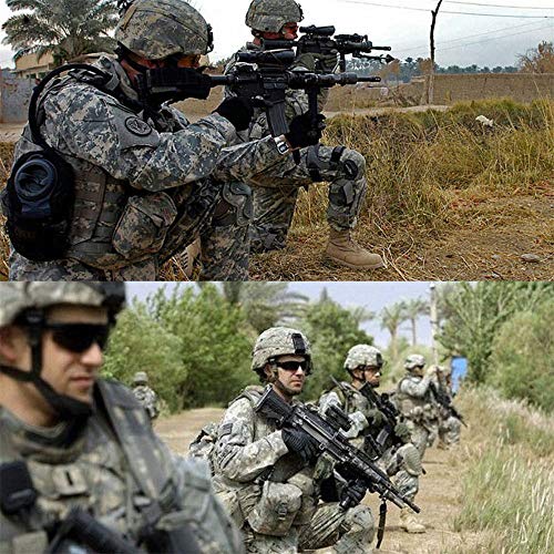 Military Tactical Multicam Knee And Elbow Pads ,Professional Skate Protective Pad Army Combat Airsoft Hunting Paintball Swat Outdoor Sports Safety Gear,Adjustable Straps Gel Cushion (Green-Cp) #TOP7