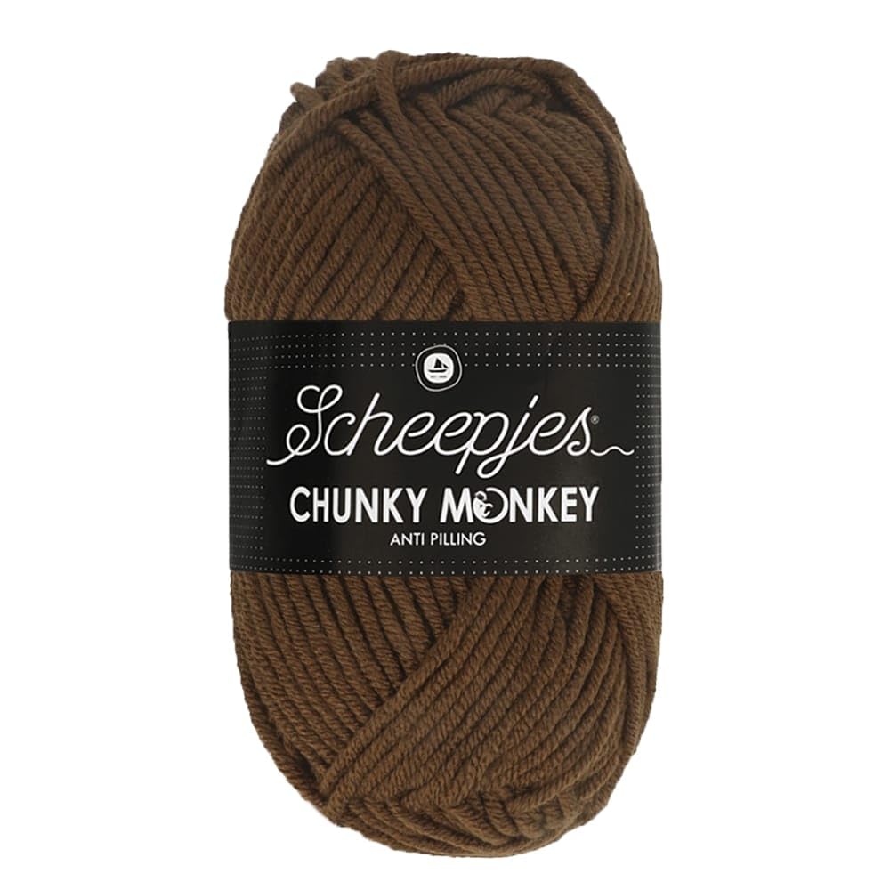 Scheepjes Chunky Monkey Aran Weight Yarn | 100g Ball | Anti-Pilling Acrylic | Soft & Hypoallergenic for Knitting and Crochet Blankets, Toys & Garments (1054 Tawny)
