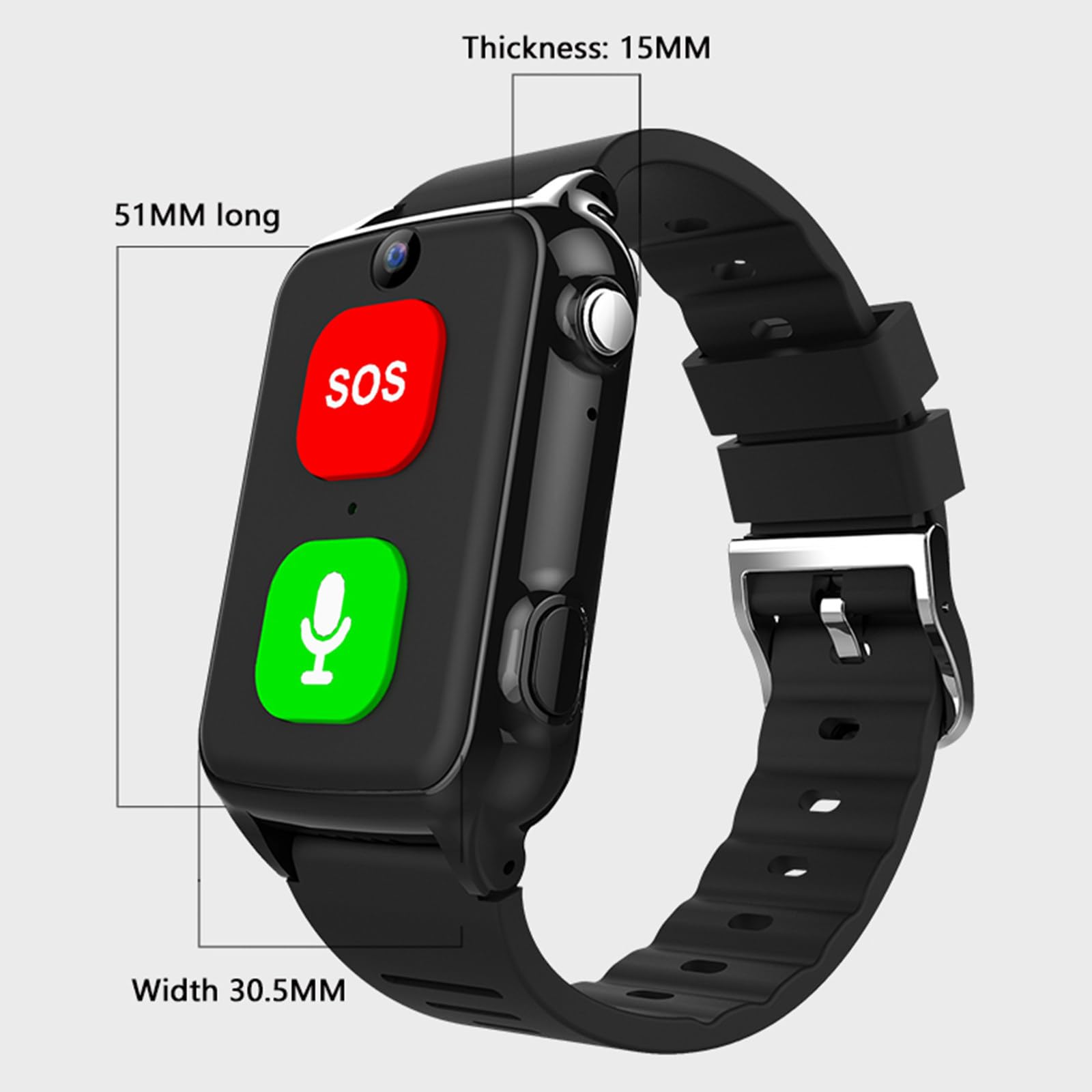 Bracelet Sos Seniors avec Détection De Chute, Montre GPS 4g pour Personnes âgées avec Fonction De Localisation Sos, Alerte De Chute Et Appel Vidéo. Red