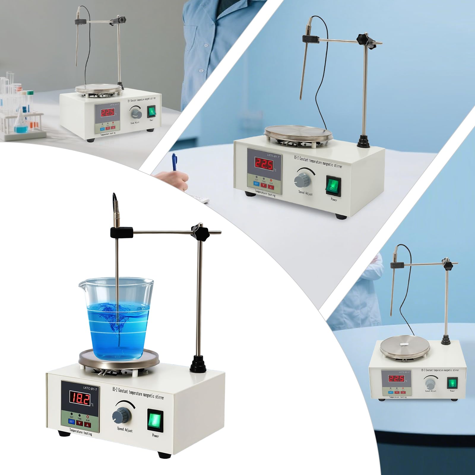 Agitador magnético 2000 ml 250 W agitador magnético de laboratorio | Agitador magnético digital con ajuste de velocidad para laboratorio industrial, farmacia, elaboración casera