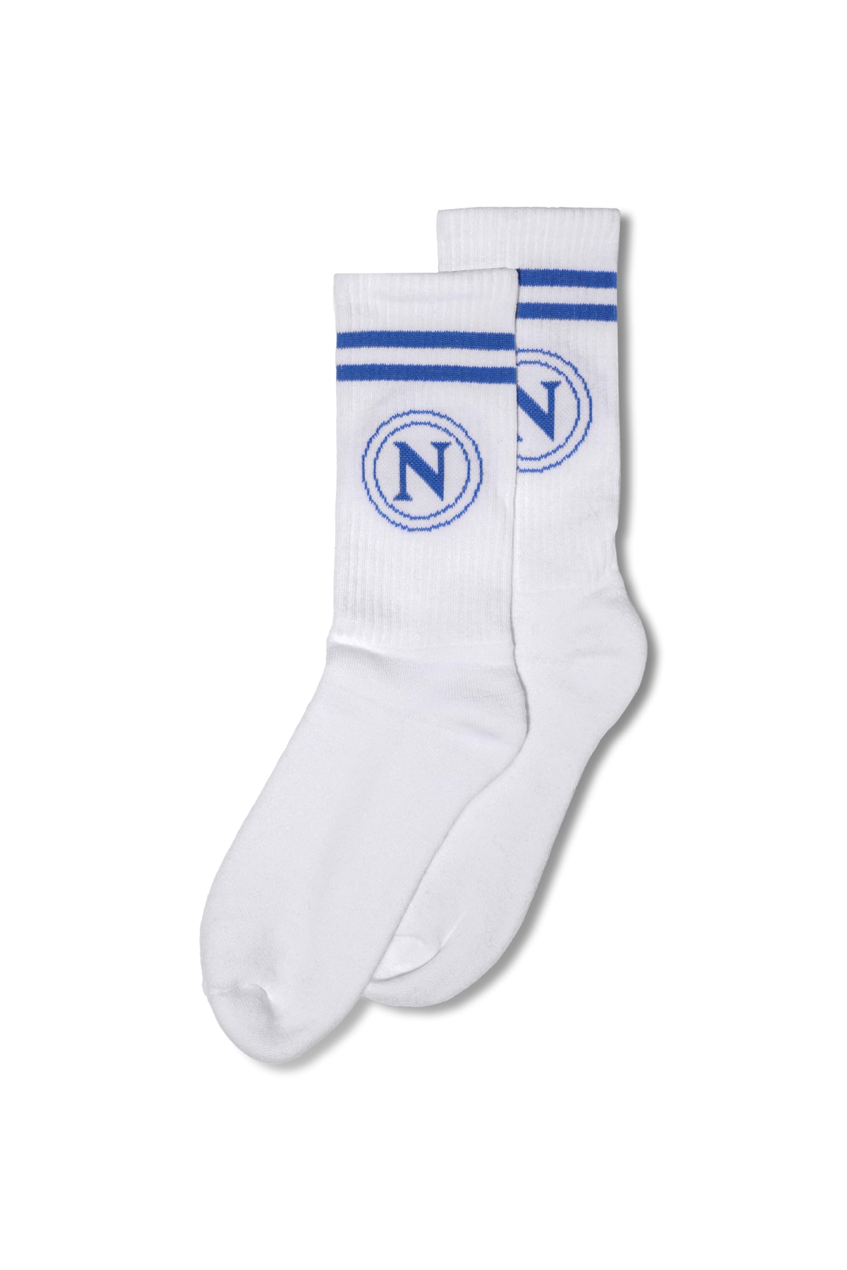 hermet SSC Napoli, Set 2 Paia Calze, Pacco da 2, Calze con Logo, Taglia 35/38, Bianco Nero, Prodotto Ufficiale